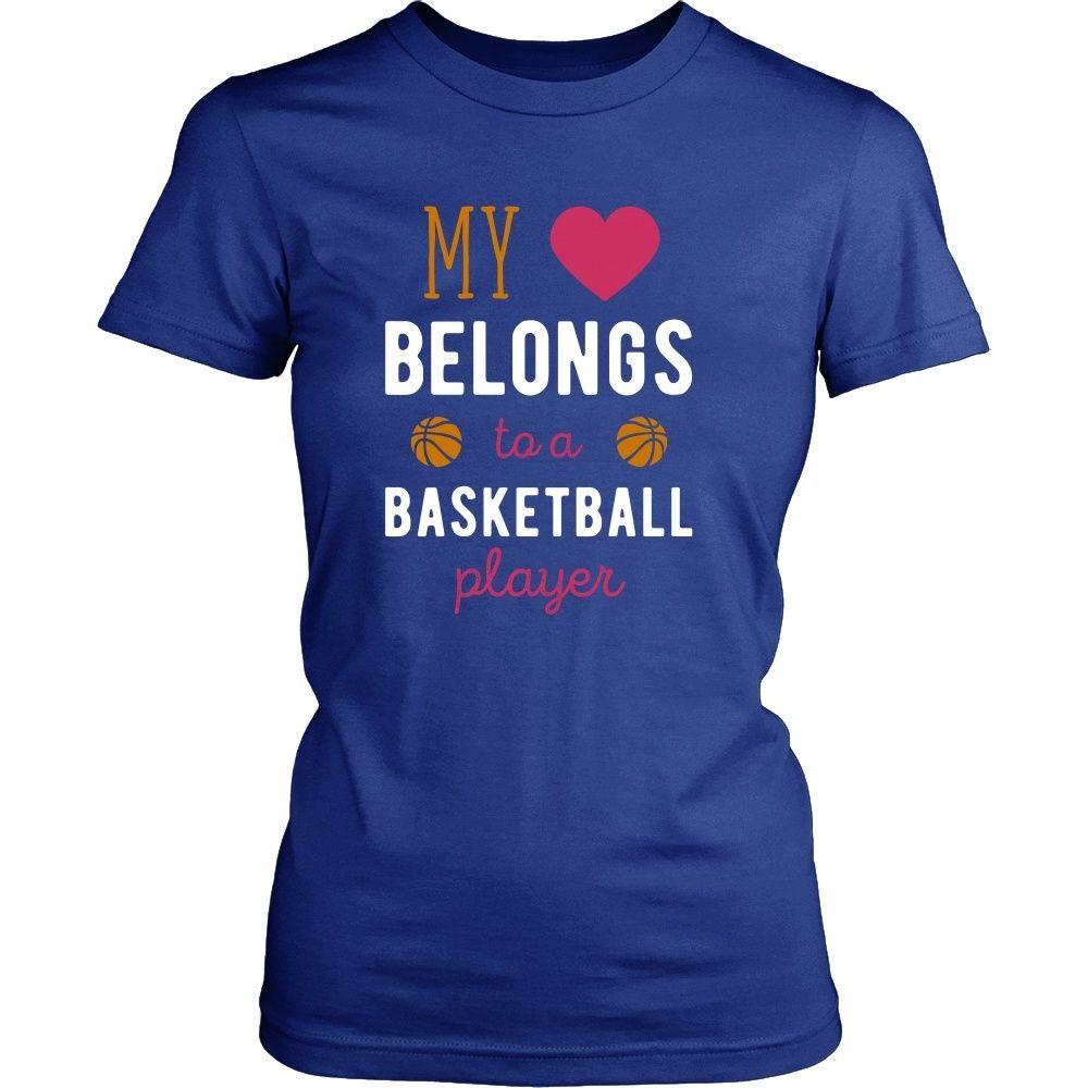 Basketball T Shirt - My heart belongs to a Basketball Player-T-shirt-Teelime | shirts-hoodies-mugs