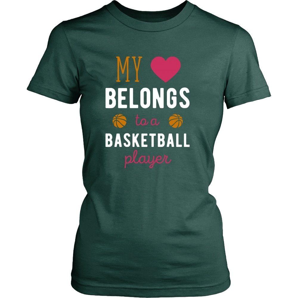 Basketball T Shirt - My heart belongs to a Basketball Player-T-shirt-Teelime | shirts-hoodies-mugs