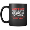 Basotho Caution Pissing Off A Basotho Woman May Cause Severe Bodily Harm 11oz Black Mug-Drinkware-Teelime | shirts-hoodies-mugs