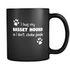 Basset hound I Hug My Basset hound 11oz Black Mug-Drinkware-Teelime | shirts-hoodies-mugs