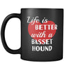 Basset Hound Life Is Better With A Basset Hound 11oz Black Mug-Drinkware-Teelime | shirts-hoodies-mugs