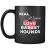 Basset Hound Real Women Love Basset Hounds 11oz Black Mug-Drinkware-Teelime | shirts-hoodies-mugs