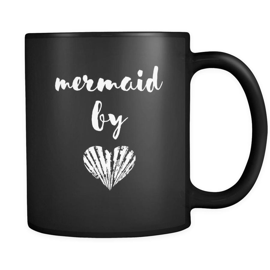 Beach Mermaid by heart 11oz Black Mug-Drinkware-Teelime | shirts-hoodies-mugs