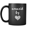 Beach Mermaid by heart 11oz Black Mug-Drinkware-Teelime | shirts-hoodies-mugs