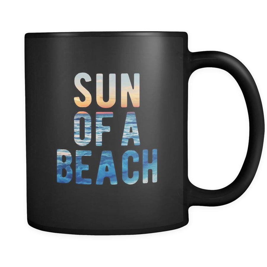 Beach Sun of a beach 11oz Black Mug-Drinkware-Teelime | shirts-hoodies-mugs
