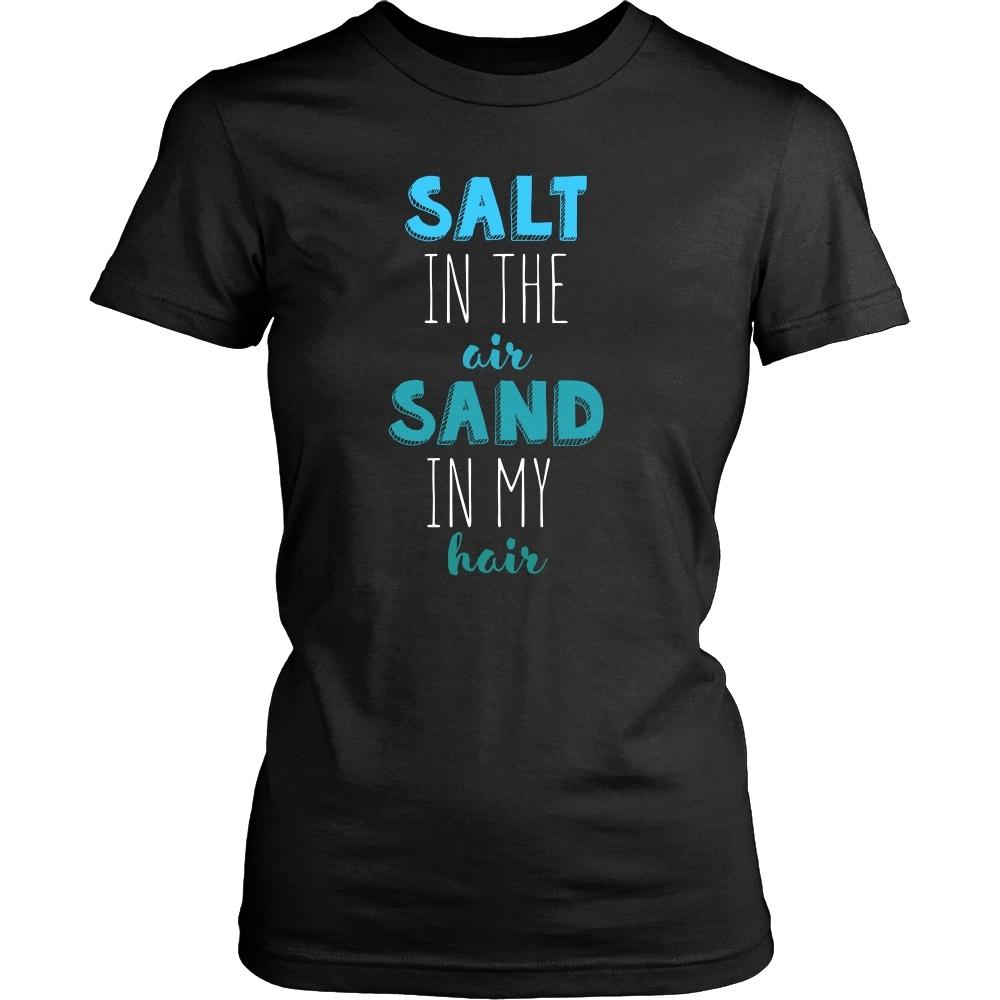 Beach T Shirt - Salt in the air Sand in my hair-T-shirt-Teelime | shirts-hoodies-mugs