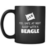 Beagle Feel Safe With A Beagle 11oz Black Mug-Drinkware-Teelime | shirts-hoodies-mugs