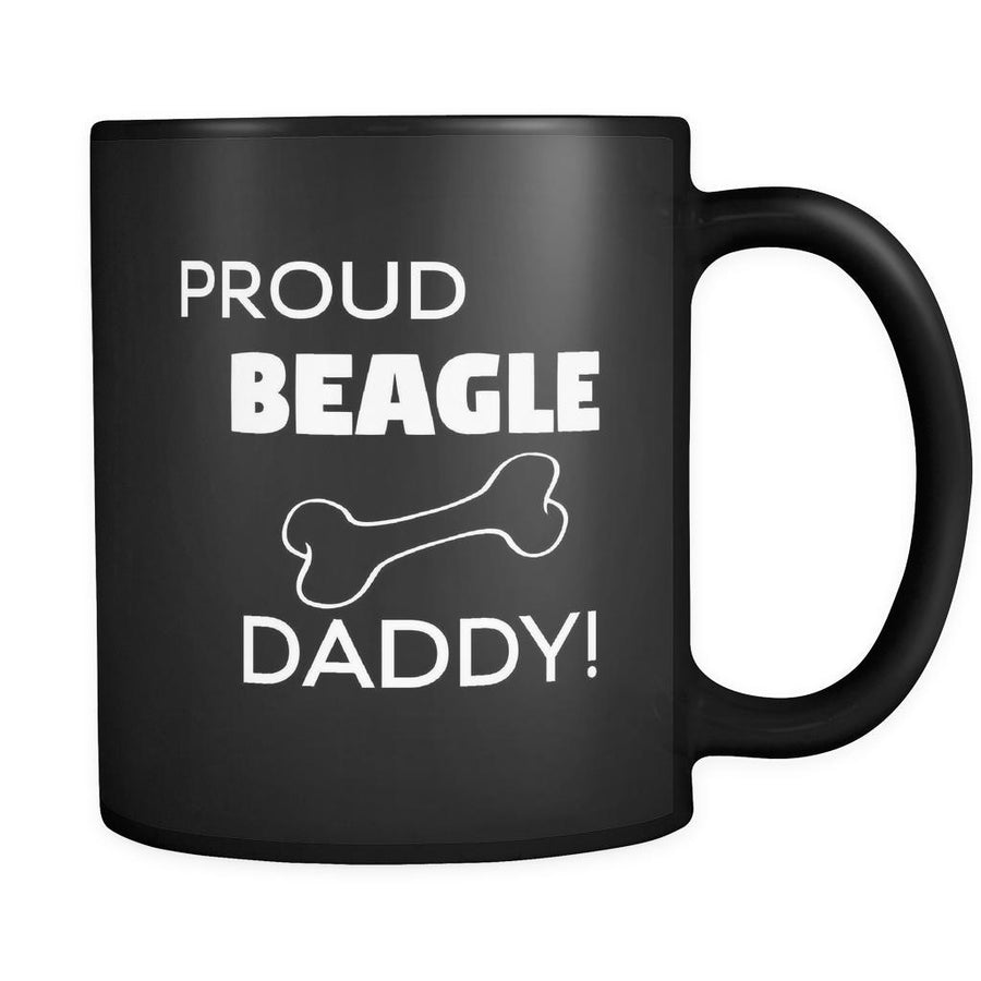 Beagle Proud Beagle Daddy 11oz Black Mug-Drinkware-Teelime | shirts-hoodies-mugs
