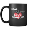 Beagle Real Women Love Beagles 11oz Black Mug-Drinkware-Teelime | shirts-hoodies-mugs