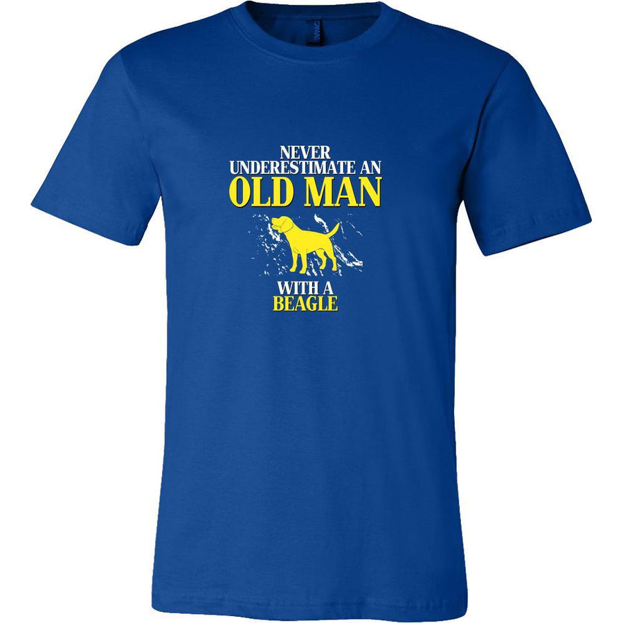 Beagle Shirt - Never underestimate an old man with a Beagle Grandfather Dog Gift-T-shirt-Teelime | shirts-hoodies-mugs