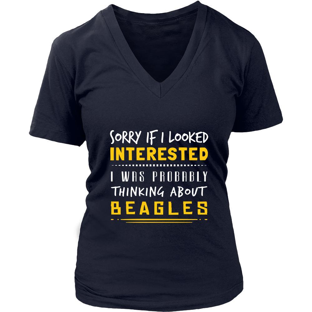 Beagles Shirt - Sorry If I Looked Interested, I think about Beagles - Dog Lover Gift-T-shirt-Teelime | shirts-hoodies-mugs