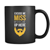 Beard mug / coffee cup - Excuse me miss my eyes are up here - funny gift mugs (11oz) Black-Drinkware-Teelime | shirts-hoodies-mugs