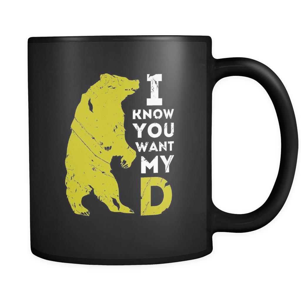 Beard mug / coffee cup - I know you want my beard - funny mug gift, 11oz Black-Drinkware-Teelime | shirts-hoodies-mugs