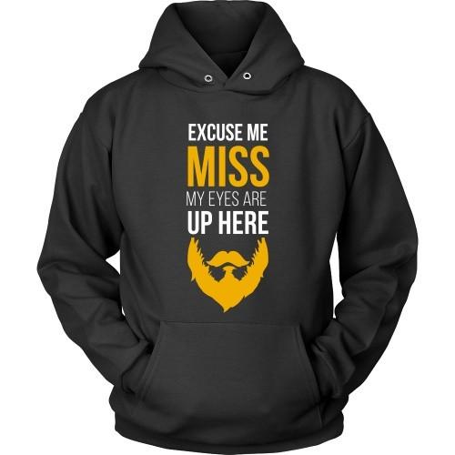 Beard T Shirt - Excuse me Miss My Eyes are Up Here-T-shirt-Teelime | shirts-hoodies-mugs