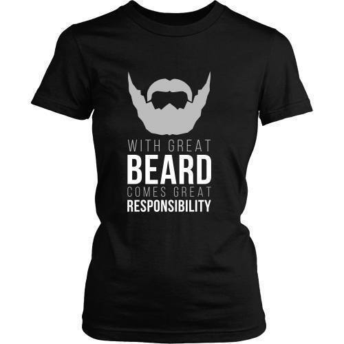 Beard T Shirt - With great Beard comes great Responsibility-T-shirt-Teelime | shirts-hoodies-mugs