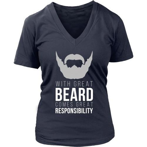 Beard T Shirt - With great Beard comes great Responsibility-T-shirt-Teelime | shirts-hoodies-mugs