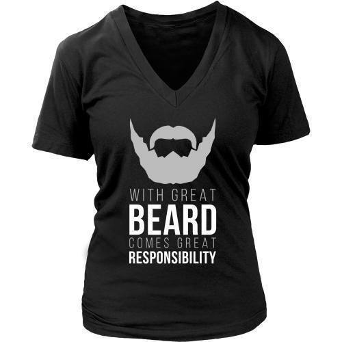 Beard T Shirt - With great Beard comes great Responsibility-T-shirt-Teelime | shirts-hoodies-mugs