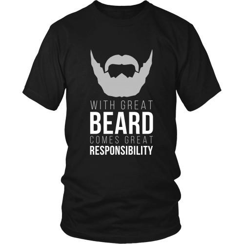 Beard T Shirt - With great Beard comes great Responsibility-T-shirt-Teelime | shirts-hoodies-mugs