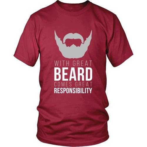 Beard T Shirt - With great Beard comes great Responsibility-T-shirt-Teelime | shirts-hoodies-mugs