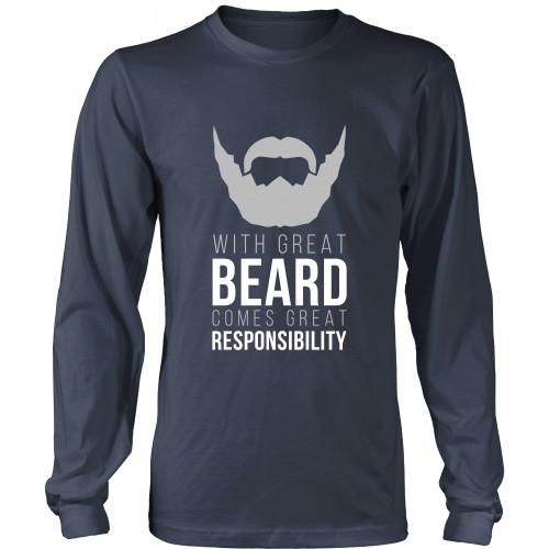 T-shirt Humour Barbe XL - "With Great Beard Comes Great Responsibility" Graphique