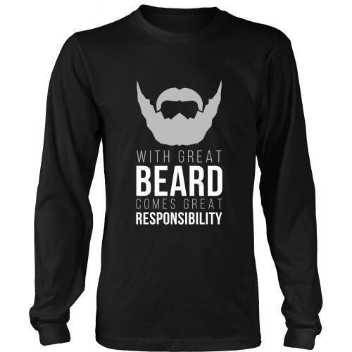 Beard T Shirt - With great Beard comes great Responsibility-T-shirt-Teelime | shirts-hoodies-mugs