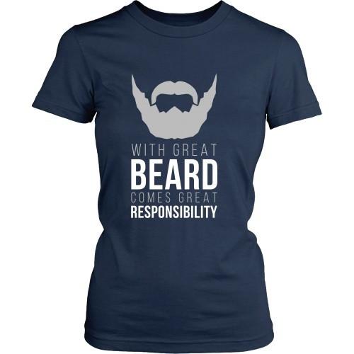 Beard T Shirt - With great Beard comes great Responsibility-T-shirt-Teelime | shirts-hoodies-mugs
