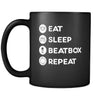 Beatboxing - Eat Sleep Beatbox Repeat - 11oz Black Mug-Drinkware-Teelime | shirts-hoodies-mugs