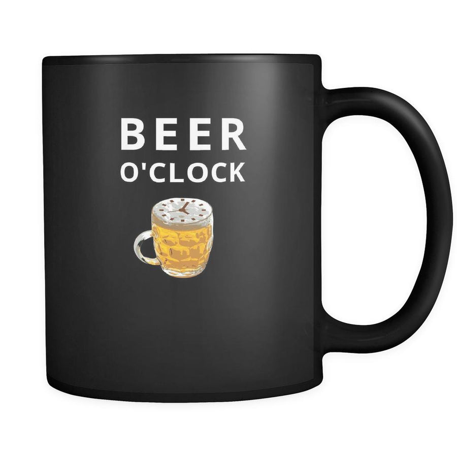 Beer - Beer O'clock - 11oz Black Mug-Drinkware-Teelime | shirts-hoodies-mugs
