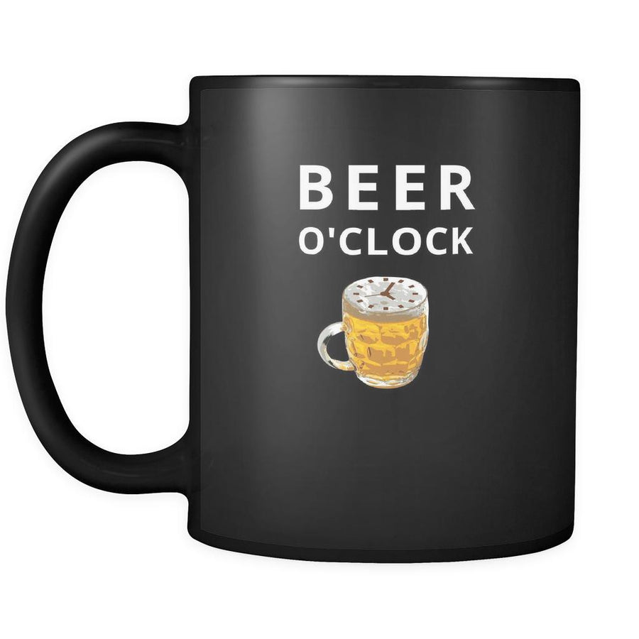 Beer - Beer O'clock - 11oz Black Mug-Drinkware-Teelime | shirts-hoodies-mugs