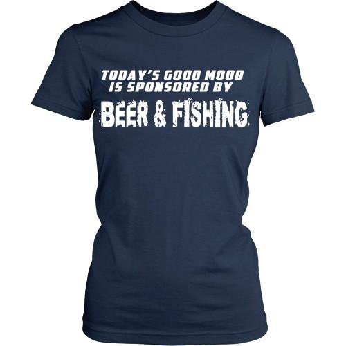 Beer & Fishing T Shirt - Good mood is sponsored by Beer & Fishing-T-shirt-Teelime | shirts-hoodies-mugs