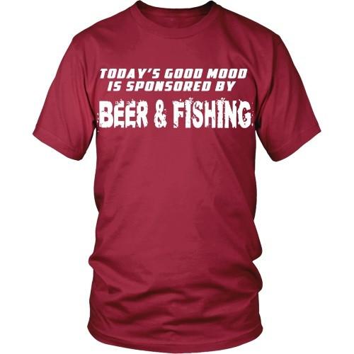 Beer & Fishing T Shirt - Good mood is sponsored by Beer & Fishing-T-shirt-Teelime | shirts-hoodies-mugs