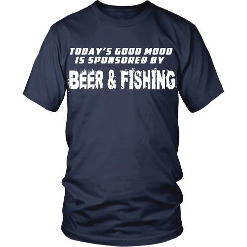 Beer & Fishing T Shirt - Good mood is sponsored by Beer & Fishing-T-shirt-Teelime | shirts-hoodies-mugs