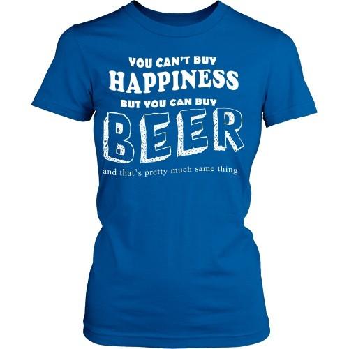 Beer T Shirt - Money can't buy happiness but can buy you a beer-T-shirt-Teelime | shirts-hoodies-mugs