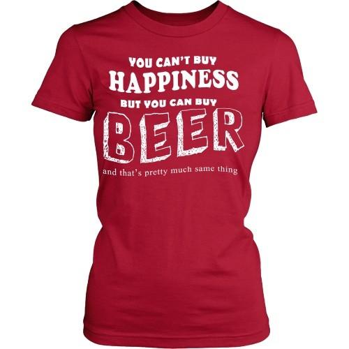 Beer T Shirt - Money can't buy happiness but can buy you a beer-T-shirt-Teelime | shirts-hoodies-mugs