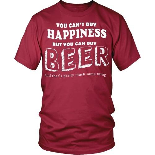 Beer T Shirt - Money can't buy happiness but can buy you a beer-T-shirt-Teelime | shirts-hoodies-mugs