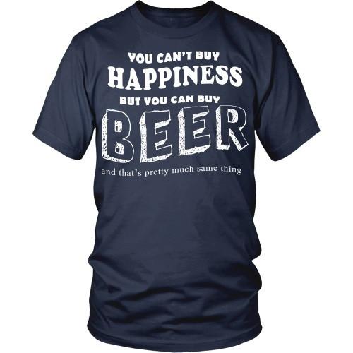 Beer T Shirt - Money can't buy happiness but can buy you a beer-T-shirt-Teelime | shirts-hoodies-mugs