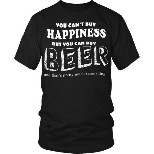 Beer T Shirt - Money can't buy happiness but can buy you a beer-T-shirt-Teelime | shirts-hoodies-mugs