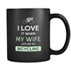 Bicycling - I love it when my wife lets me go Bicycling - 11oz Black Mug-Drinkware-Teelime | shirts-hoodies-mugs