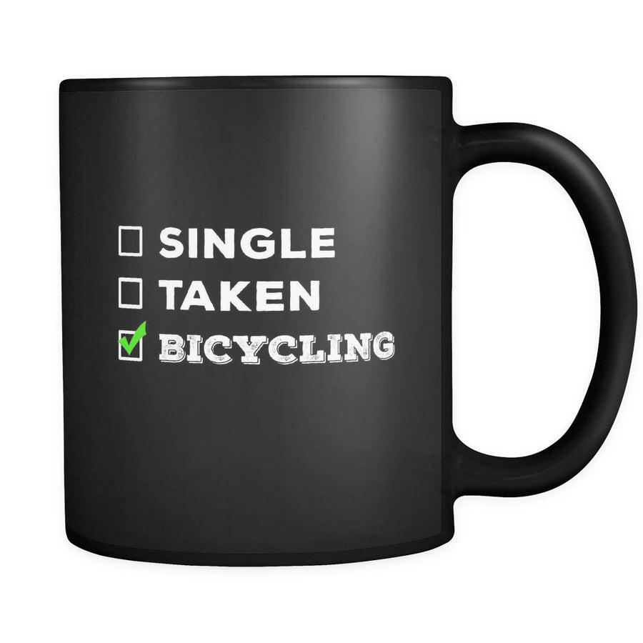 Bicycling Single, Taken Bicycling 11oz Black Mug-Drinkware-Teelime | shirts-hoodies-mugs