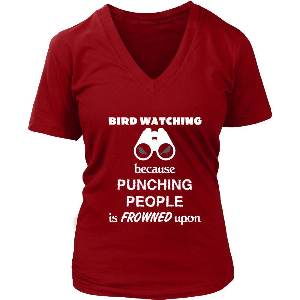 Bird watching - Bird watching Because punching people is frowned upon - Animals Hobby Shirt-T-shirt-Teelime | shirts-hoodies-mugs