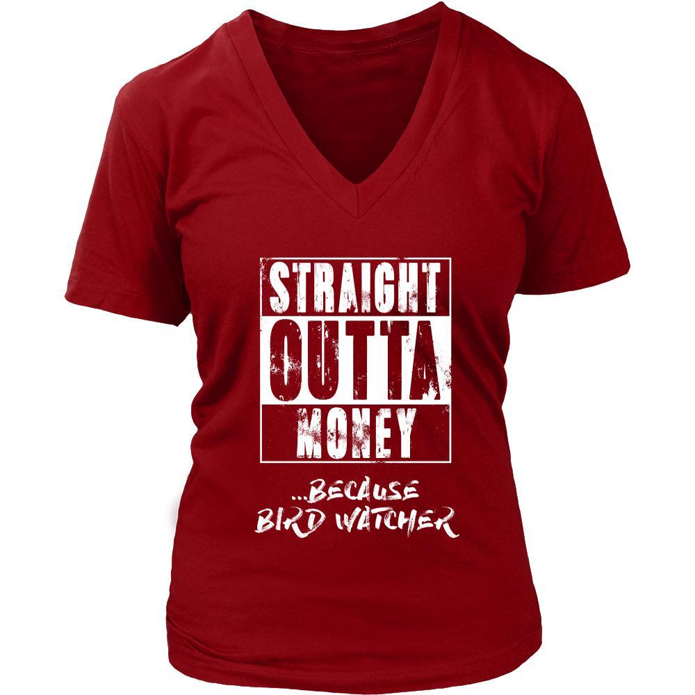 Bird watching Shirt - Straight outta money ...because Bird watching- Hobby Gift-T-shirt-Teelime | shirts-hoodies-mugs