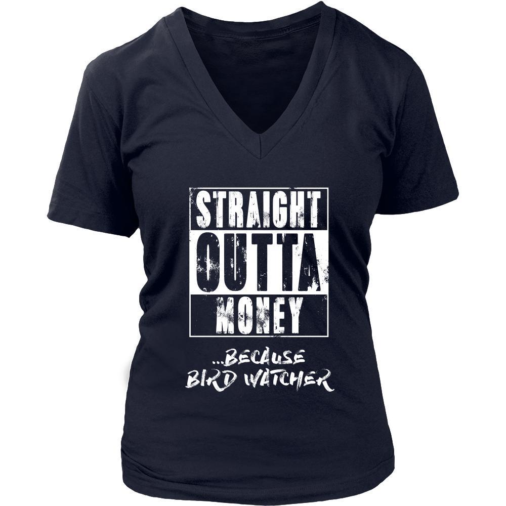 Bird watching Shirt - Straight outta money ...because Bird watching- Hobby Gift-T-shirt-Teelime | shirts-hoodies-mugs