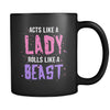BJJ Acts like a lady rolls like a beast mug - BJJ Coffee Cup BJJ Coffee Mug (11oz) Black-Drinkware-Teelime | shirts-hoodies-mugs
