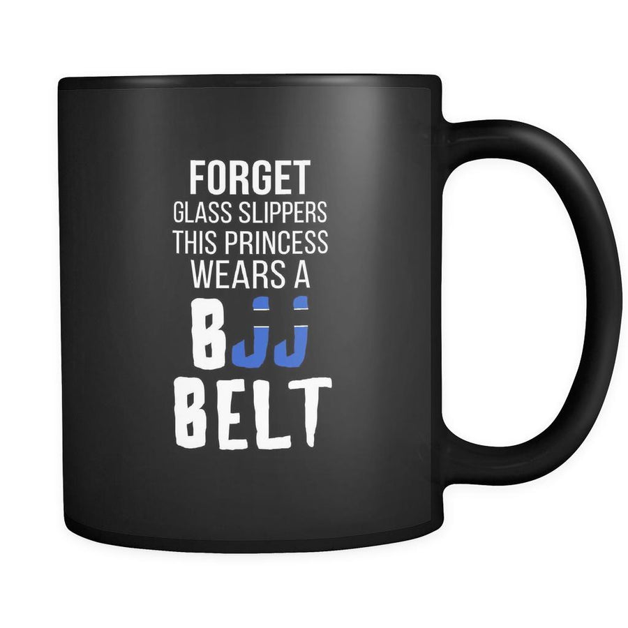 BJJ Forget glass slippers this princess wears a BJJ belt 11oz Black Mug-Drinkware-Teelime | shirts-hoodies-mugs