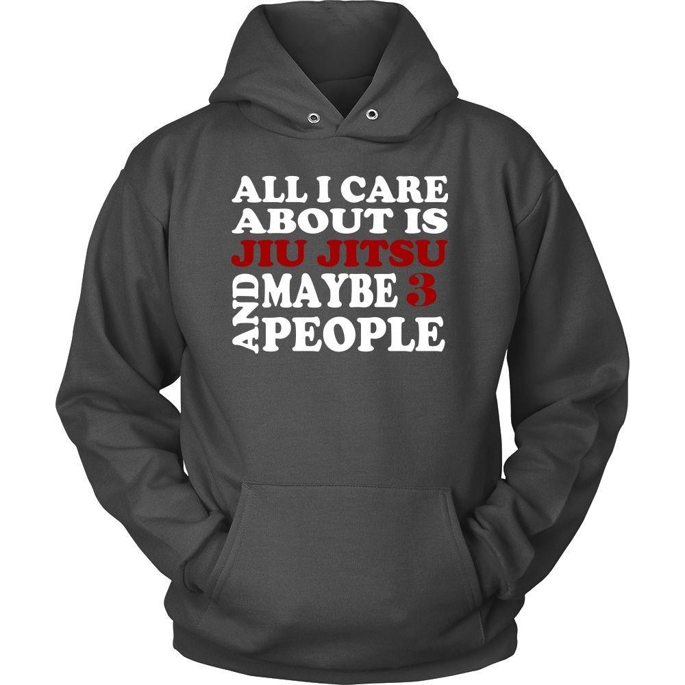 BJJ T Shirt - All I care about is Jiu Jitsu and maybe 3 people-T-shirt-Teelime | shirts-hoodies-mugs