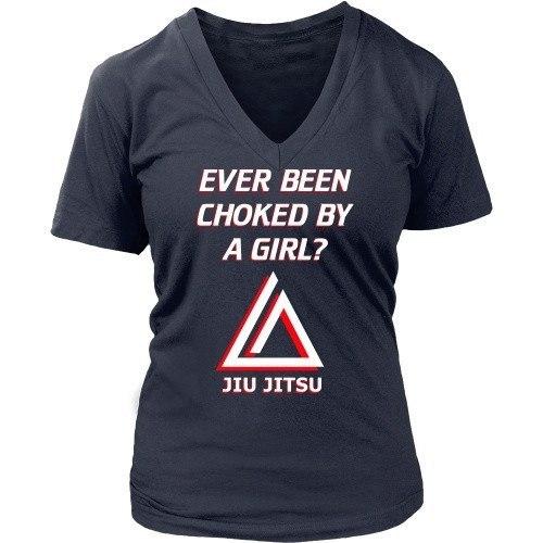 BJJ T Shirt - Ever been choked by a girl?-T-shirt-Teelime | shirts-hoodies-mugs