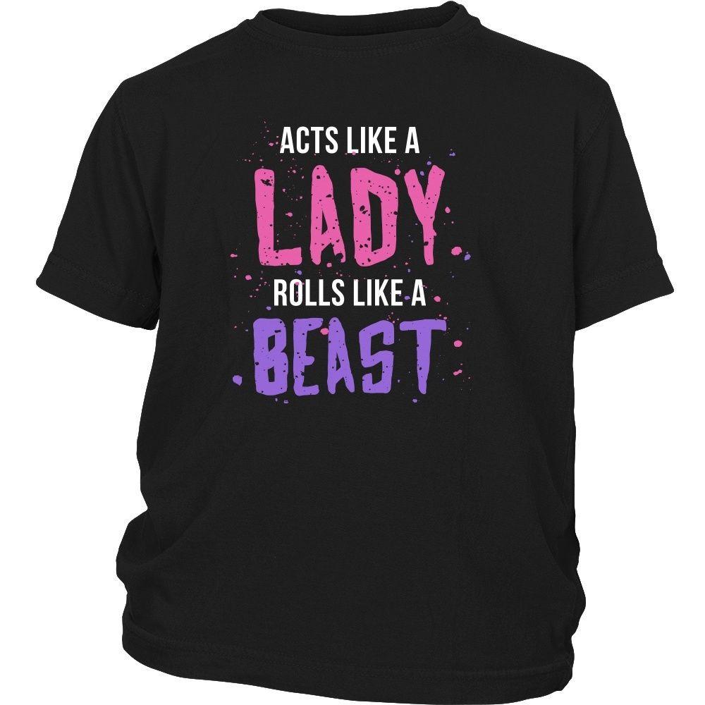 BJJ T Shirt - Jiu Jitsu Acts like a lady Rolls like a beast-T-shirt-Teelime | shirts-hoodies-mugs