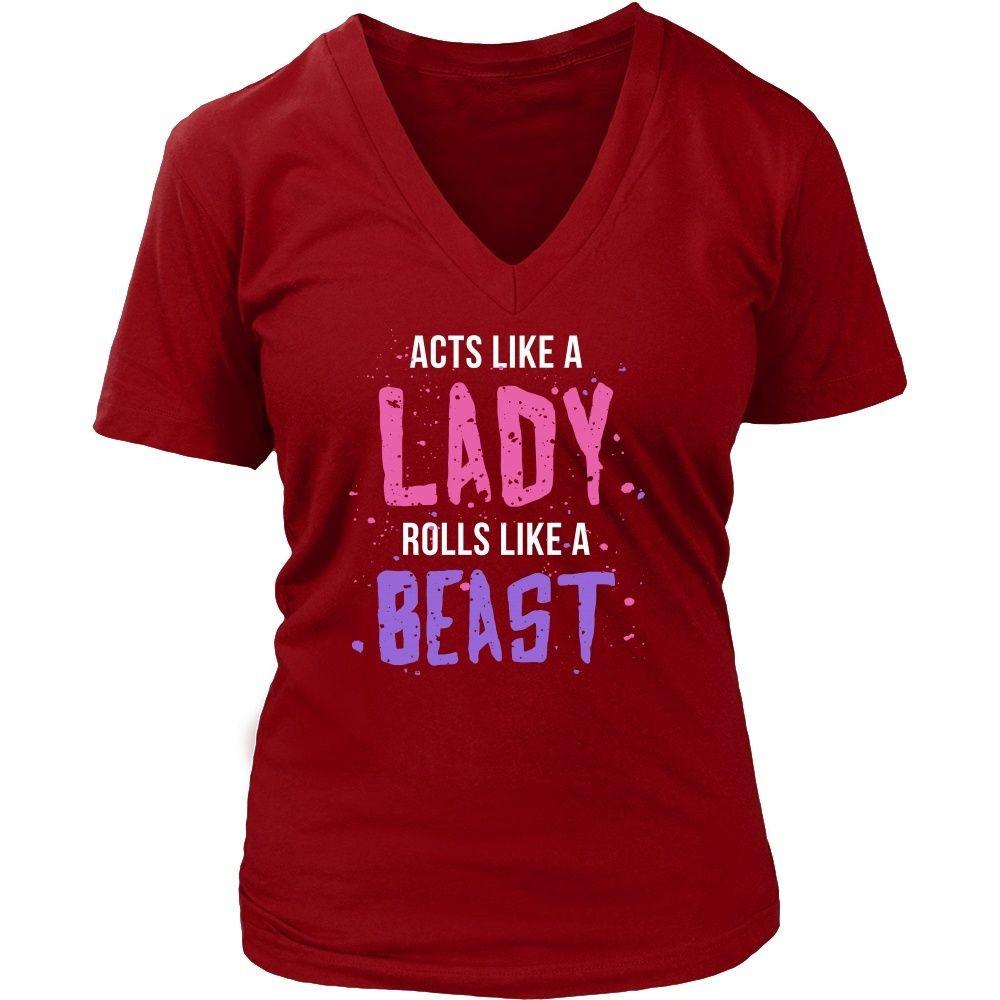 BJJ T Shirt - Jiu Jitsu Acts like a lady Rolls like a beast-T-shirt-Teelime | shirts-hoodies-mugs