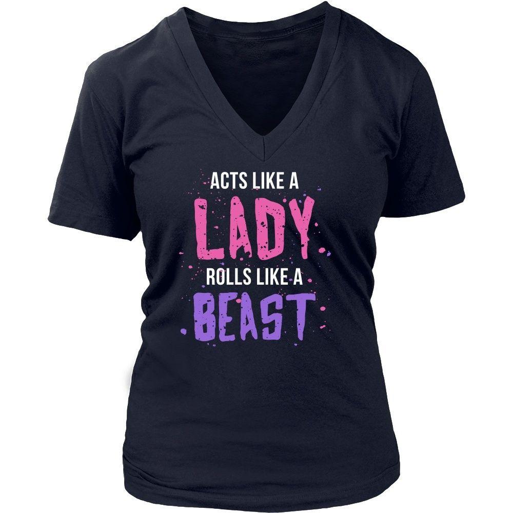 BJJ T Shirt - Jiu Jitsu Acts like a lady Rolls like a beast-T-shirt-Teelime | shirts-hoodies-mugs