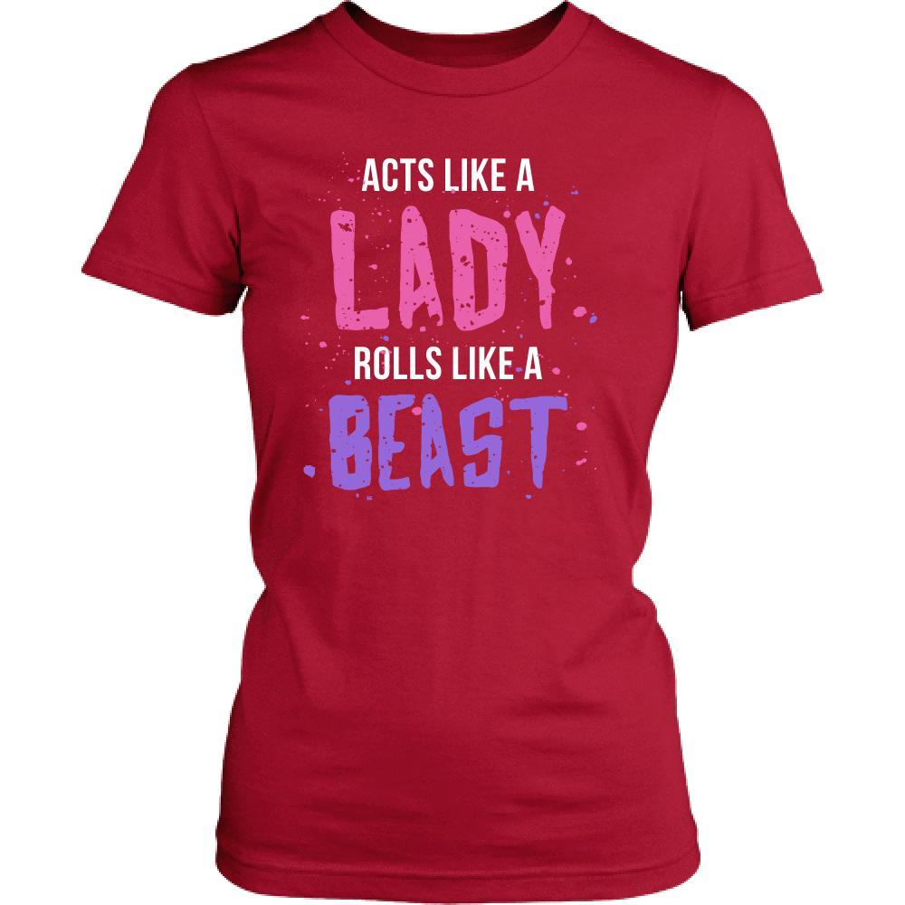 BJJ T Shirt - Jiu Jitsu Acts like a lady Rolls like a beast-T-shirt-Teelime | shirts-hoodies-mugs